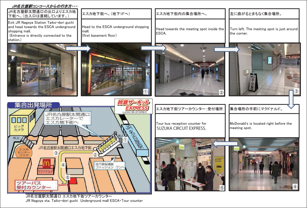 ESCA地下街集合點路線圖